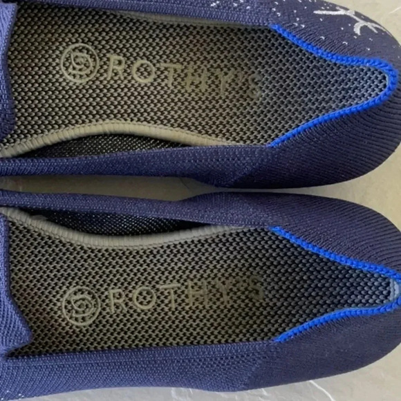 Rothy’s Authentic Pisces Zodiac Marine Blue Rounded Flats Size 8 1/2 - Picture 8 of 9